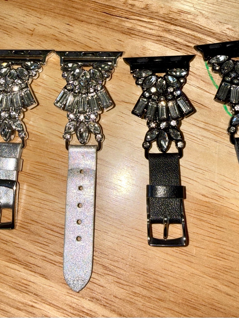 2 for 1!! Black and Silver Rhinestone Apple Watch Bands - fits 38-41mm - Picture 2 of 2